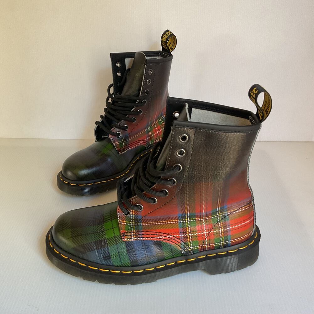 Dr. Martens 1460 Vandalised Jouy Cherry Red White Boots Women’s 6 Rare